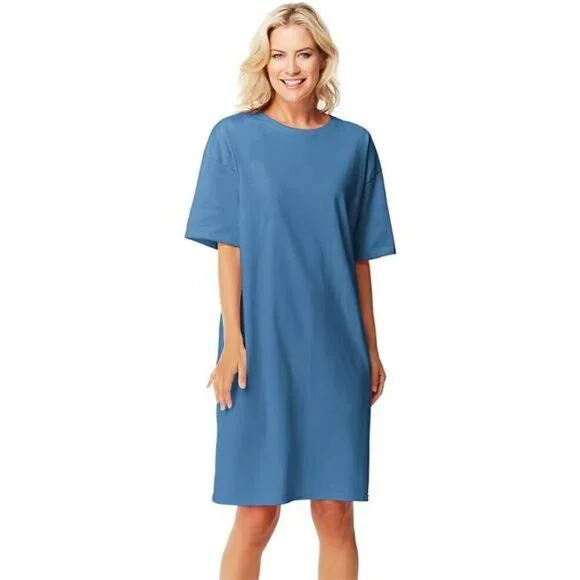 hanes tee shirt dress Intimates & Sleepwear | Hanes Womens Cotton Nightshirt Tshirt Dress  Oversized Fit Itchfree Comfort